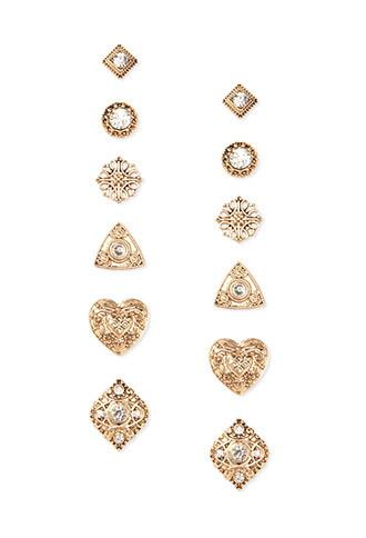 Forever21 Filigree Stud Set (antic Gold)