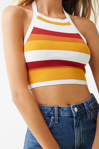 Forever21 Colorblock Halter Top