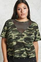 Forever21 Plus Size Camo Mesh Top