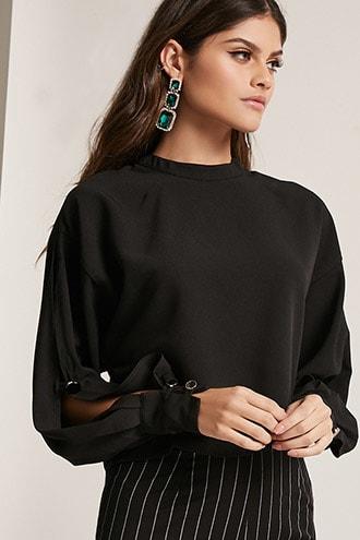 Forever21 Vented Mock Neck Top