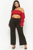 Forever21 Plus Size Buttoned High-rise Flare Pants