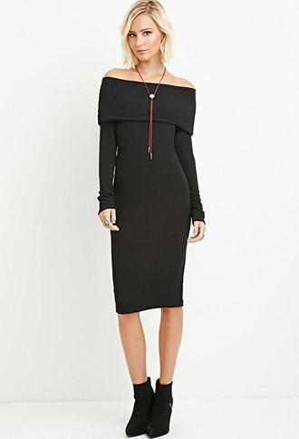 Forever21 Ribbed Off-the-shoulder Dress