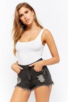 Forever21 Pierced Distressed Denim Shorts