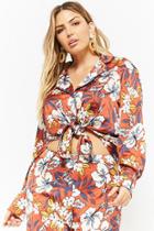 Forever21 Plus Size Floral Button-front Top