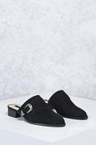 Forever21 Faux Suede Buckled Mules