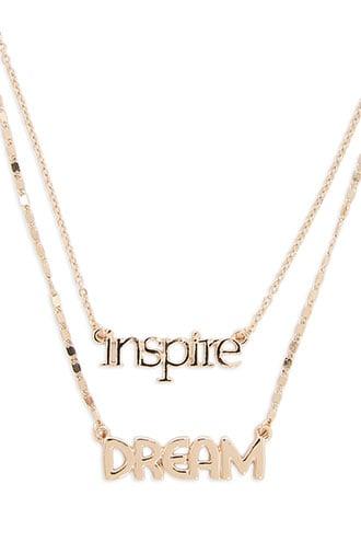 Forever21 Inspire Dream Pendant Layered Necklace