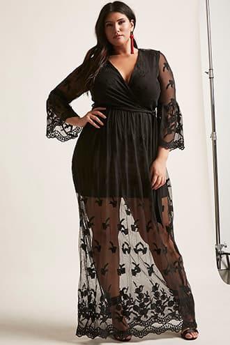 Forever21 Plus Size Floral Embroidery Maxi Dress