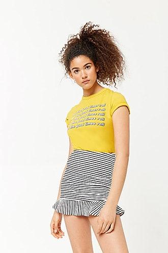 Forever21 Striped French Terry Skirt