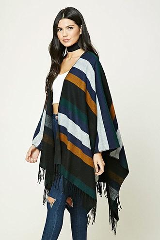 Forever21 Fringed Colorblock Shawl