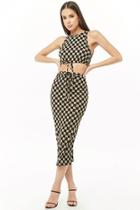 Forever21 Checkered Crop Top & Midi Skirt Set