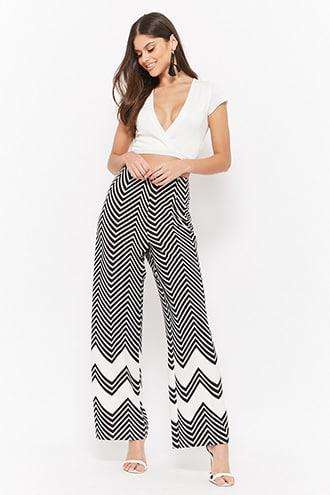 Forever21 Chevron Stripe Wide-leg Pants