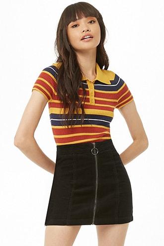Forever21 Zippered Corduroy Mini Skirt