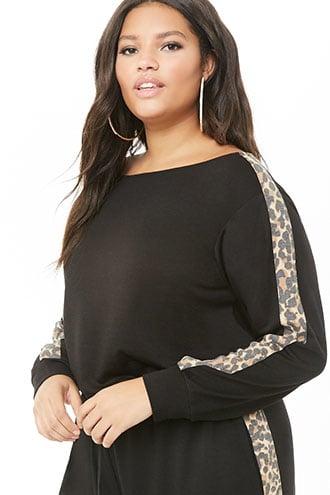 Forever21 Plus Size Leopard Print-trim Top
