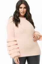Forever21 Plus Size Fuzzy Tiered-sleeve Sweater