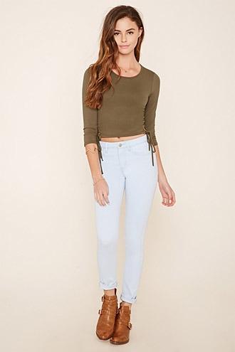 Forever21 Women's  Sky Blue The Sunset Mid-rise Jean
