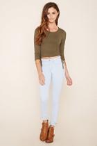 Forever21 Women's  Sky Blue The Sunset Mid-rise Jean