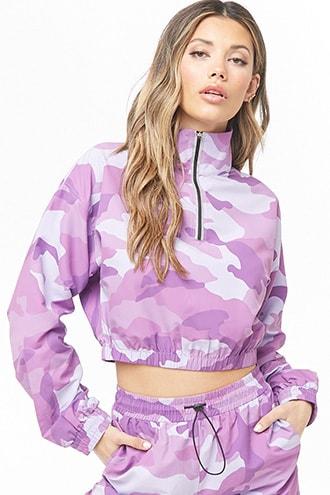 Forever21 Camo Print Cropped Anorak