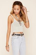 Forever21 Women's  Light Grey Ribbed Knit Sweater Cami