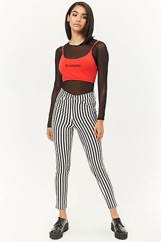 Forever21 Striped High-waist Pants