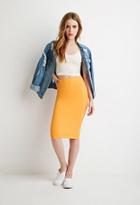 Forever21 Plus Women's  Heathered Pencil Skirt (mustard)