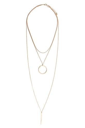 Forever21 Gold Cutout Circle Layered Necklace
