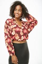 Forever21 Floral Long Sleeve Crop Top