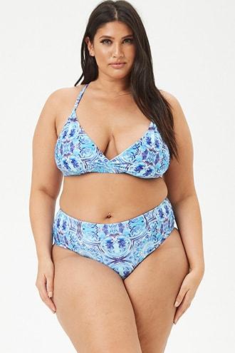Forever21 Plus Size Kulani Kinis Ornate Print Bikini Bottoms
