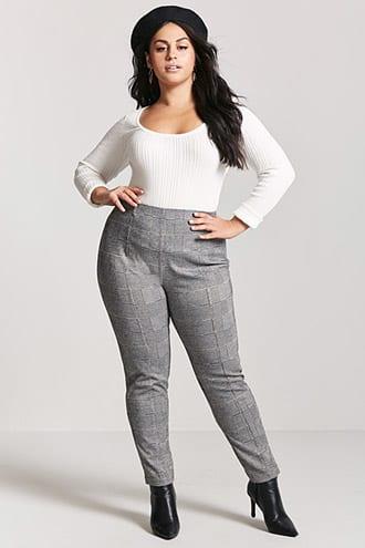 Forever21 Plus Size Glen Plaid Knit Pants