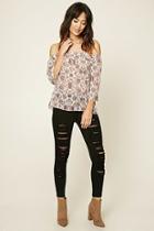 Love21 Women's  Black Contemporary Distressed Jeans