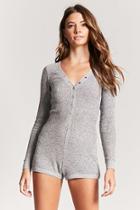 Forever21 Marled Knit Henley Romper