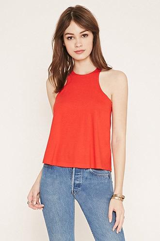 Forever21 Women's  Red Racerback Tank