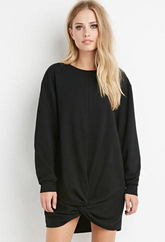 Forever21 Knotted-hem Sweatshirt Dress