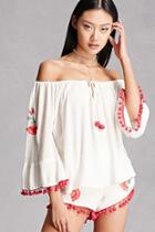 Forever21 Z And L Europe Embroidered Top