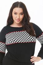 Forever21 Plus Size Checkered Panel Top
