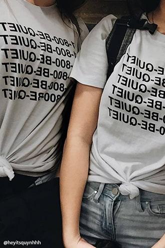 Forever21 1 800 Be Quiet Graphic Tee