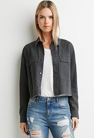 Love21 Life In Progress Frayed-hem Jacket