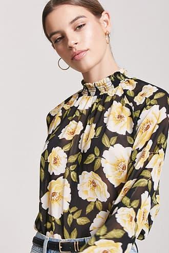 Forever21 Floral Ruffle Jumpsuit
