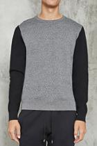 21 Men Men's  Marled Contrast-sleeve Sweater