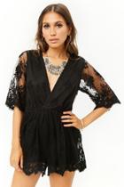Forever21 Embroidered Tulle Romper