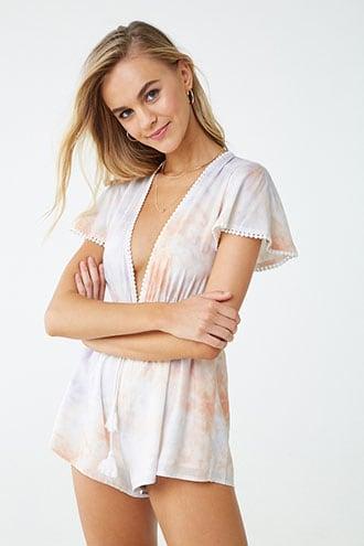 Forever21 Crochet-trim Cloud Wash Romper