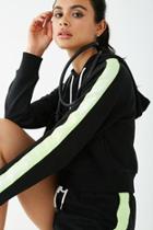 Forever21 Active Los Angeles Striped-trim Cropped Hoodie