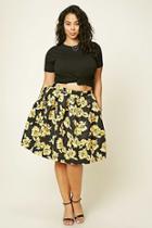 Forever21 Plus Women's  Plus Size Pleated Floral Skirt