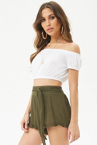 Forever21 Self-tie Ruffle Shorts