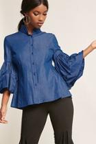 Forever21 Button-down Mandarin-collar Shirt