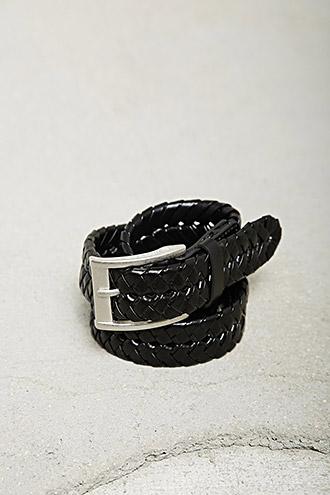 21 Men Men Faux Leather Braided Belt