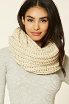 Forever21 Oatmeal Ribbed Knit Infinity Scarf