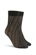 Forever21 Perforated Striped Crew Socks
