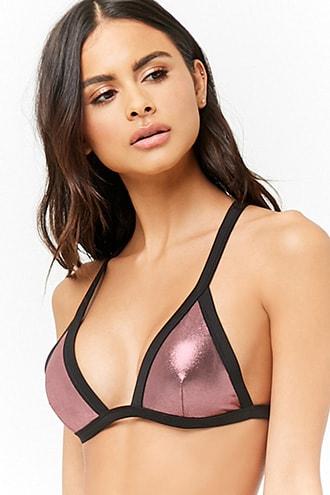 Forever21 Metallic Triangle Bikini Top