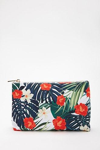 Forever21 Tropical Floral Print Makeup Bag