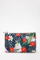 Forever21 Tropical Floral Print Makeup Bag